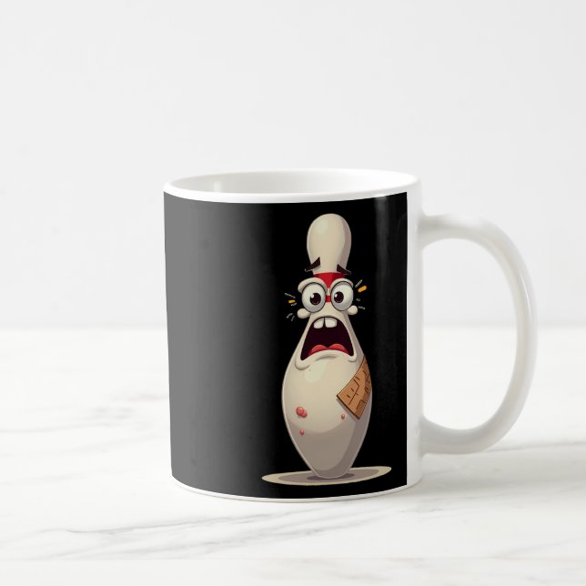 Grafik över skrämt pin-funny Bowling Älskare Bowle Kaffemugg (Höger)