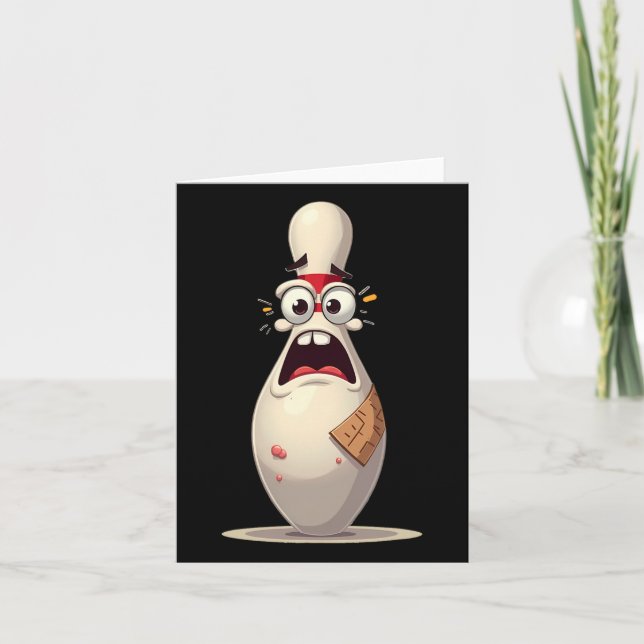 Grafik över skrämt pin-funny Bowling Älskare Bowle Kort (Framsida)
