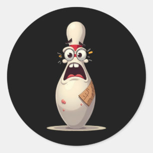 Grafik över skrämt pin-funny Bowling Älskare Bowle Runt Klistermärke