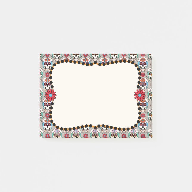 Grafik över sockerDöskallar Post-it Block (Framsida)