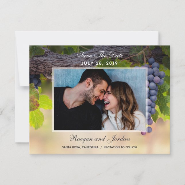 Grafik på vinfoto Spara datumkortet Datumet (Framsida)