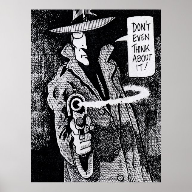 Grafik romant som pekar på en pistol poster (Framsidan)