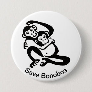 Grafik - Spara BONOBOS - Chimpanzee - Wildlife - Knapp