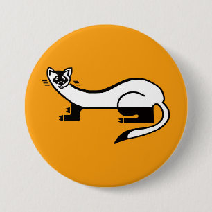 Grafik - Svart-foten FERRET-typ - orange Knapp