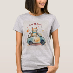 Grafik T-Shirt-Tecknad för lekfull katt T Shirt