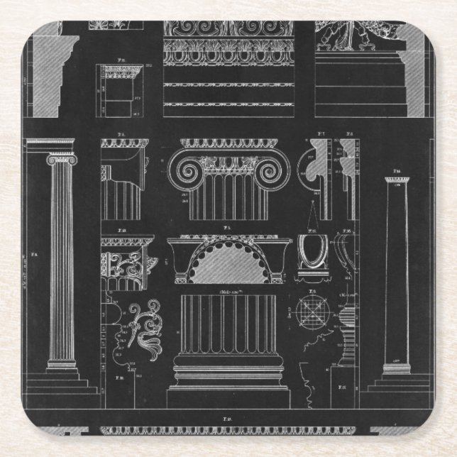 Grafikarkitektur IV Underlägg Papper Kvadrat (Framsidan)