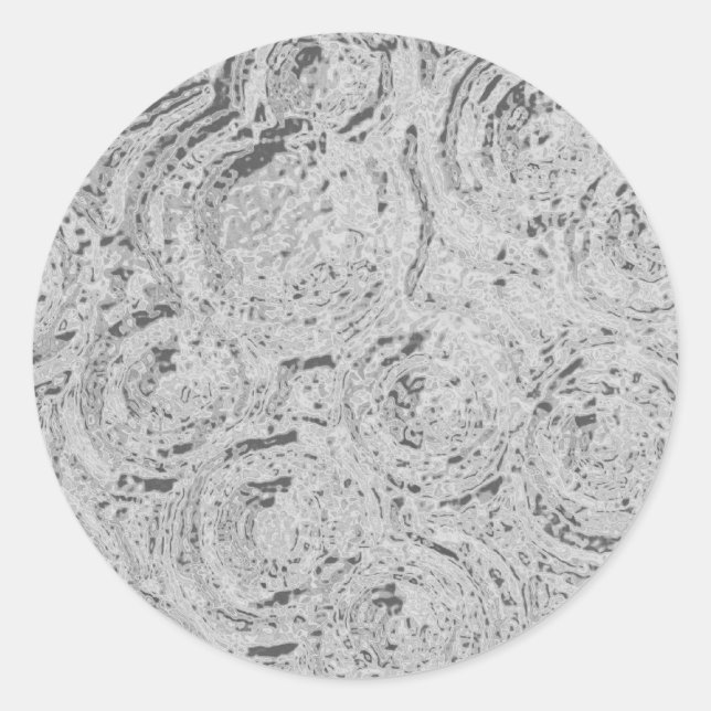 Grafikcirklar - SILVER Runt Klistermärke (Framsida)