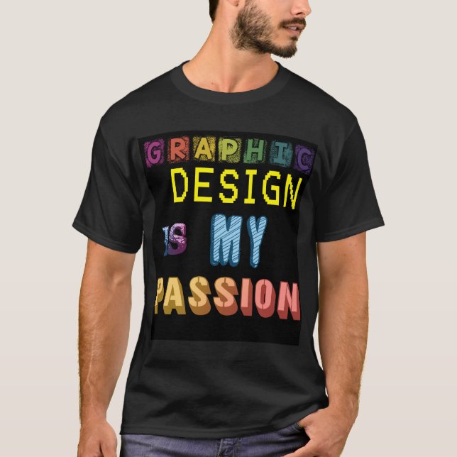 Grafikdesign är mitt lösenord WordArt Pun-PM T Shirt (Framsida)