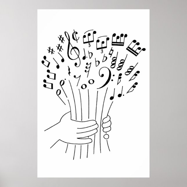 Grafikdesign: blommor av musik noter - poster (Framsidan)