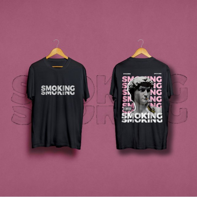 Grafikdesign David Sculpture Smoking Streetwear T Shirt (Skapare uppladdad)
