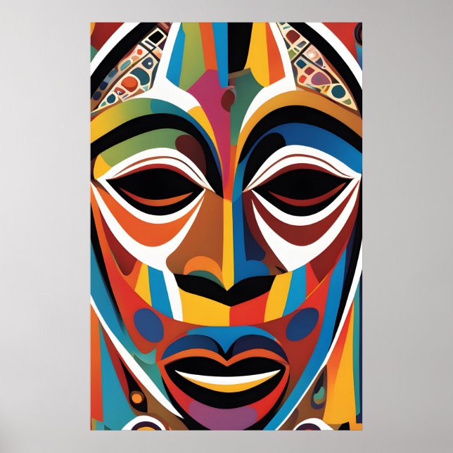 Grafikdesign för afrikansk geometrisk formmask poster (Framsidan)