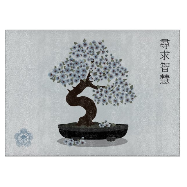 Grafikdesign för den asiatiska blommigten bonsai b (Framsidan)