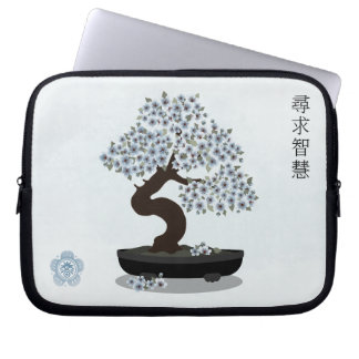 Grafikdesign för den asiatiska blommigten bonsai b laptop fodral