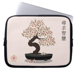 Grafikdesign för den asiatiska blommigten bonsai b laptop fodral