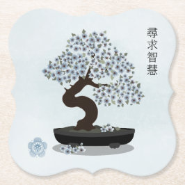 Grafikdesign för den asiatiska blommigten bonsai b underlägg papper