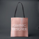 Grafikdesign för rosa och Ro Guld, borstad Metall Tygkasse<br><div class="desc">Rosa - Ro Gold Foil Social Media Graphic Designer levererar säck. Affärskontakten namn och yrket kan ändras så att de kan användas för alla typer av företag. Kontakta designern om du vill ha fler matchande objekt.</div>
