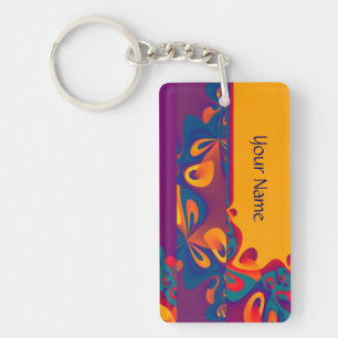 Grafikdesign Mönster - violett orange + text