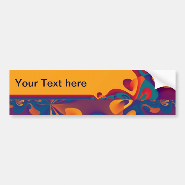Grafikdesign Mönster - violett orange + text Bildekal (Framsidan)
