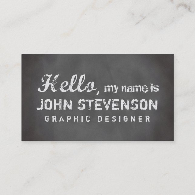 Grafikdesigner för chic av grått-hej visitkort (Framsida)