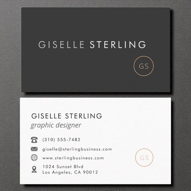 Grafikdesignern minimalistisk lyxfärg svart visitkort (Skapare uppladdad)