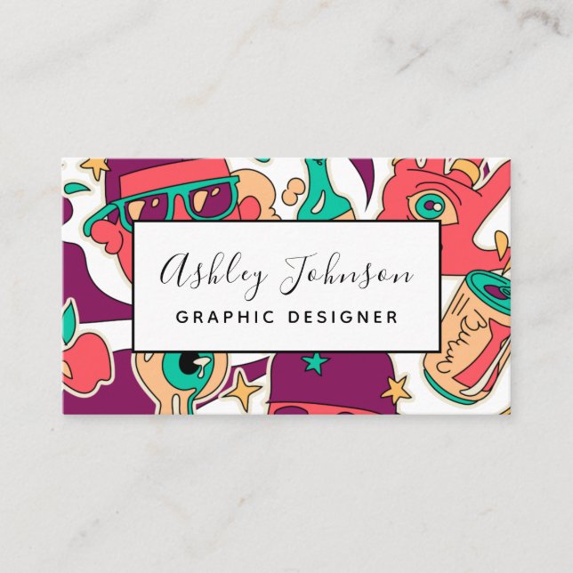Grafikdesigners Illustrator-popup-Social-media Visitkort (Framsida)