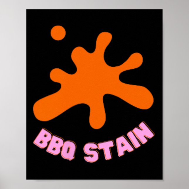 Grafikfärgad Bbq Stain Art Poster (Framsidan)