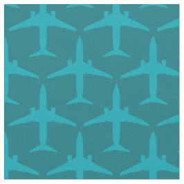 Grafikflygplan i Aqua Blue Tyg