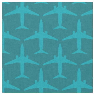 Grafikflygplan i Aqua Blue Tyg