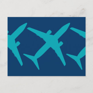 Grafikflygplan i Aqua Blue Vykort