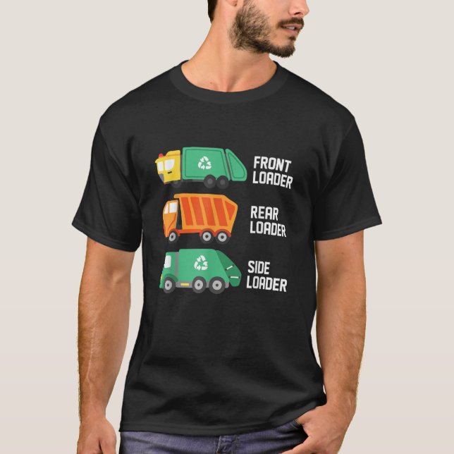 Grafikfonsfunktion för sopor Lastbil, framsida, ba T Shirt (Framsida)