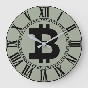 Grafikföretag för Bitcoin logotyp, kontorsmur Stor Klocka