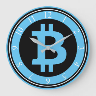 Grafikföretag för Bitcoin logotyp, kontorsmur Stor Klocka