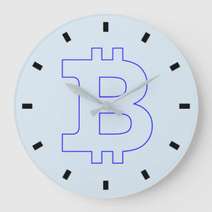 Grafikföretag för Bitcoin logotyp, kontorsmur Stor Klocka