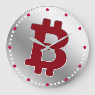 Grafikföretag för Bitcoin logotyp, kontorsmur Stor Klocka