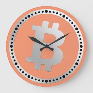 Grafikföretag för Bitcoin logotyp, kontorsmur Stor Klocka