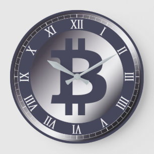 Grafikföretag för Bitcoin logotyp, kontorsmur Stor Klocka