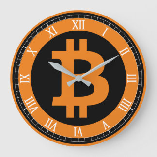 Grafikföretag för Bitcoin logotyp, kontorsmur Stor Klocka