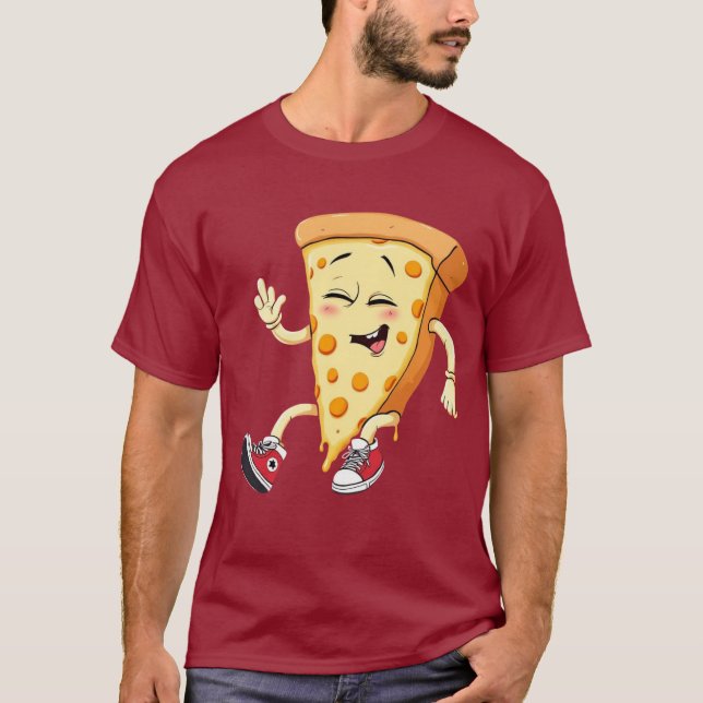 Grafikgaranti för roligt av pizzasagar för matvaro t shirt (Framsida)