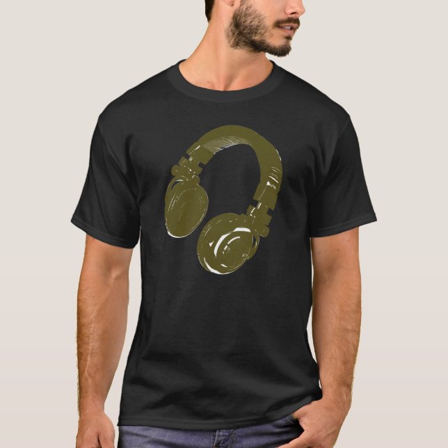 grafikhörlurar dj t shirt (Framsida)