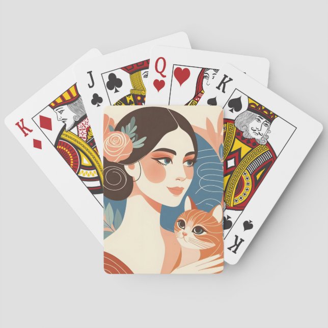 Grafikillustration för Cat Dam Casinokort (Baksidan)