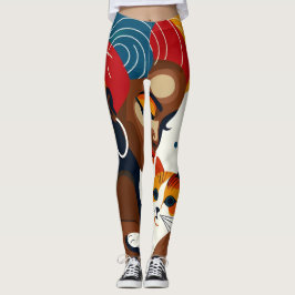 Grafikillustration för Cat Dam Leggings