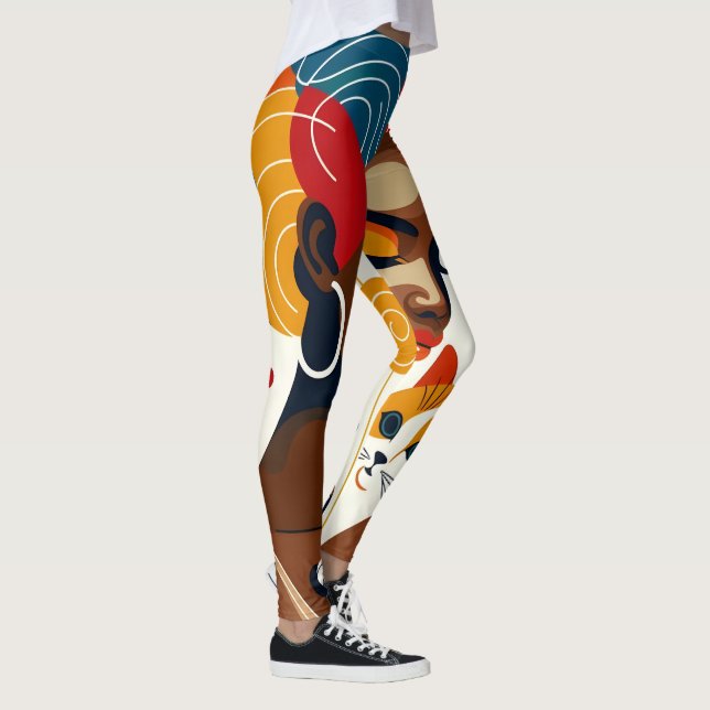 Grafikillustration för Cat Dam Leggings (Höger)