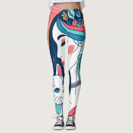 Grafikillustration för Cat Dam Leggings