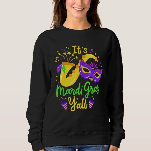 Grafikkarnival Det är Mardi Gras Yall Funny Mask T Shirt (Framsida)