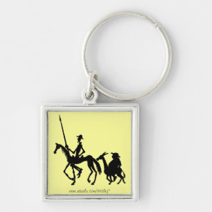 Grafikkeychain för universitetslärare Quixote oc Fyrkantig Silverfärgad Nyckelring
