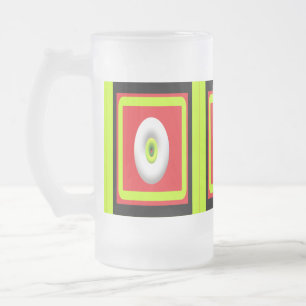 Grafikkonst globformar lime green white frostat ölglas