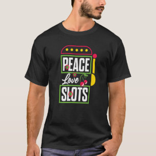 Grafikkortplats Maskin för Casino Peace Kärlek-kor T Shirt
