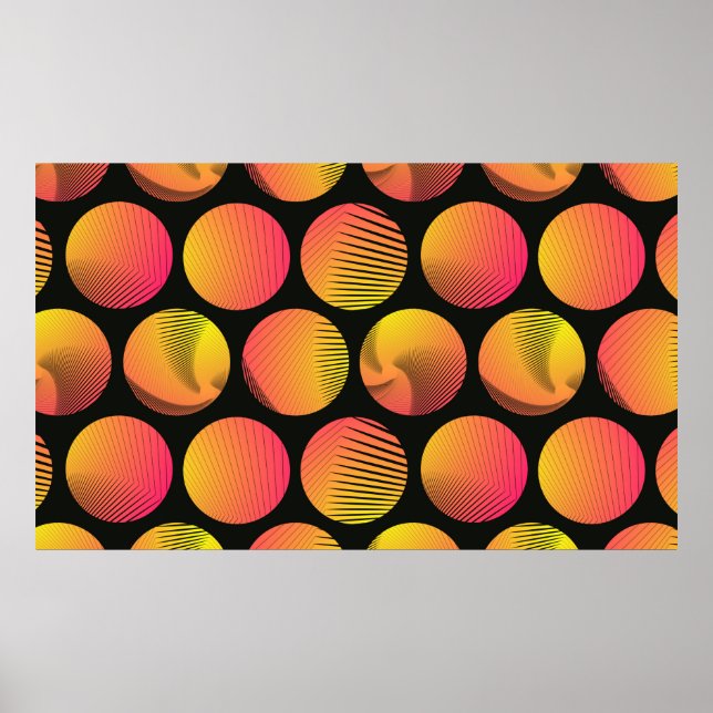 grafikkretsar sömlösa mönster i orange Fire sh sh Poster (Framsidan)