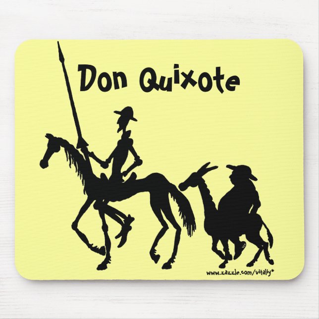 Grafikmousepad för universitetslärare Quixote och Musmatta (Framsidan)