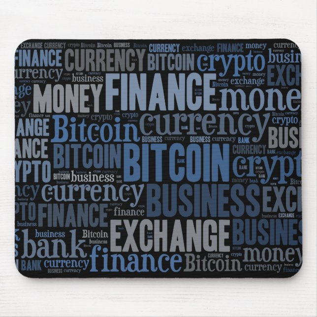 Grafikordteckning för Bitcoin logotyp Musmatta (Framsidan)